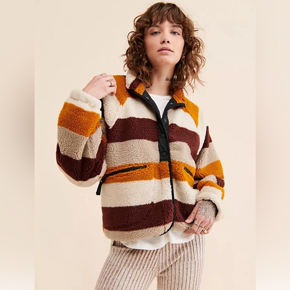 Free People Hit the Slopes Printed Fleece Jacket